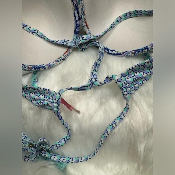 Victorias Secret Blue Paisley Strappy Swim Top - Picture 3 of 10
